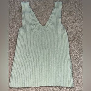 Brandy Melville green knit tank top